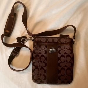 RARE! Coach Signature Brown Crossbody Purse
